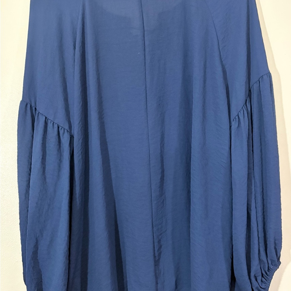 a.n.a Navy blue Relaxed Tie Front Blouse - Picture 4 of 4